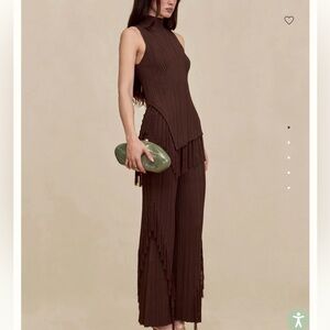 Cult Gaia brown fringe set